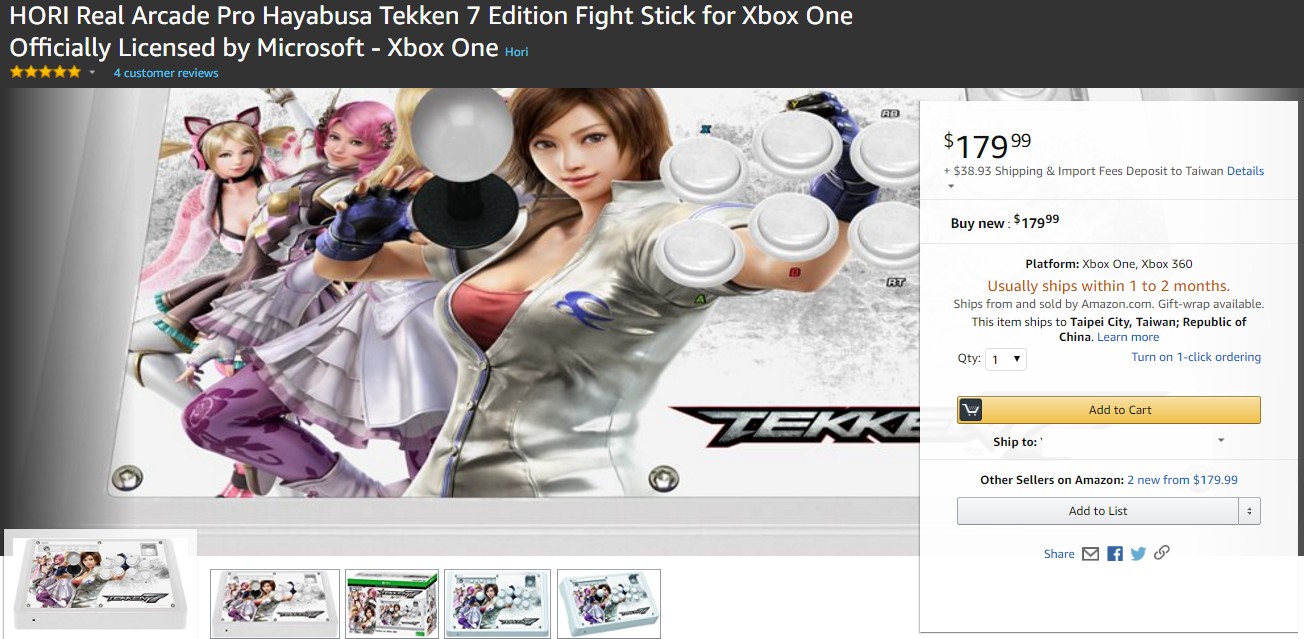 HORI Real Arcade Pro Hayabusa Tekken 7 Edition Fight Stick for Xbox One