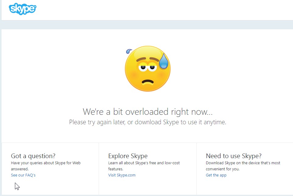 SKYPE web版掛掉