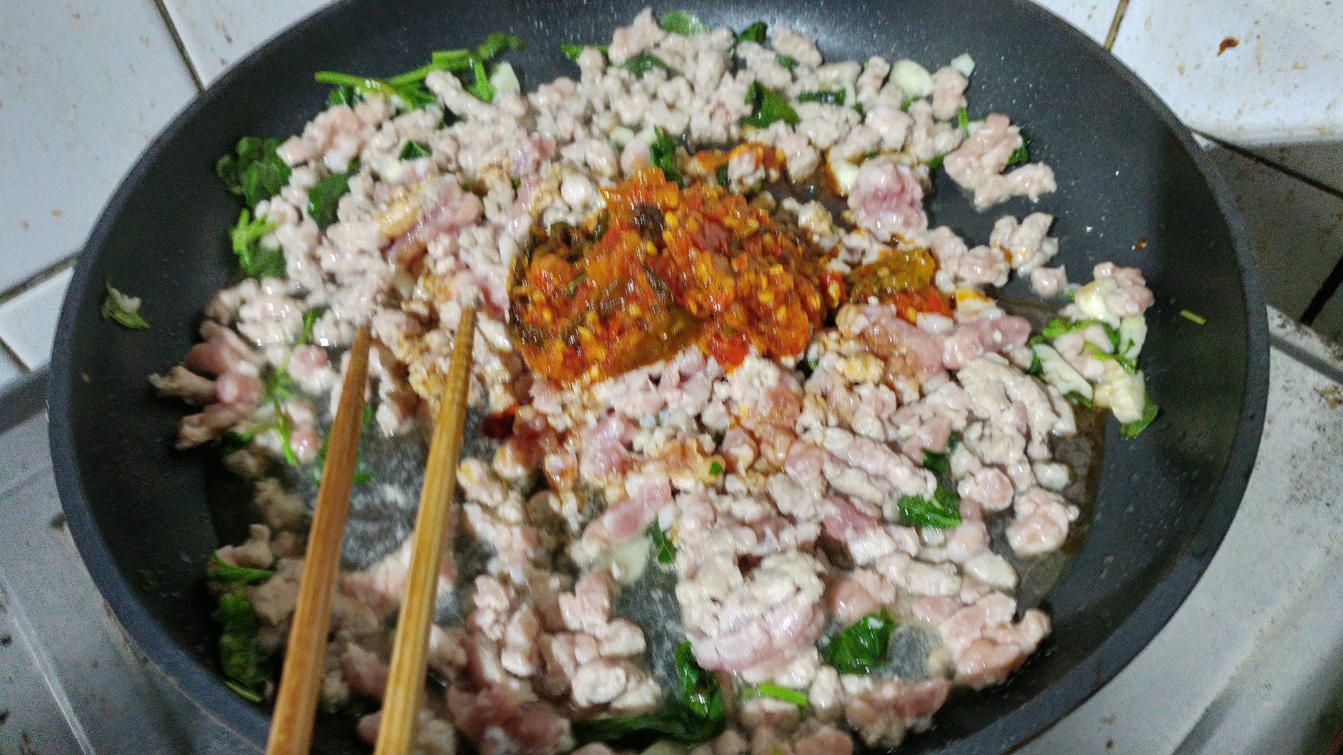 第一次煮打拋豬肉