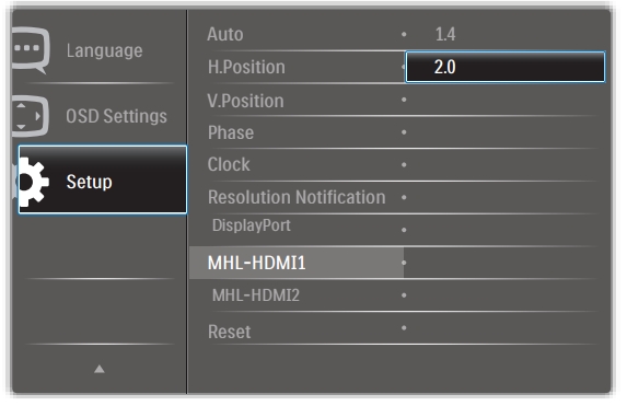 Philips MHL-HDMI 1.4/2.0 setting