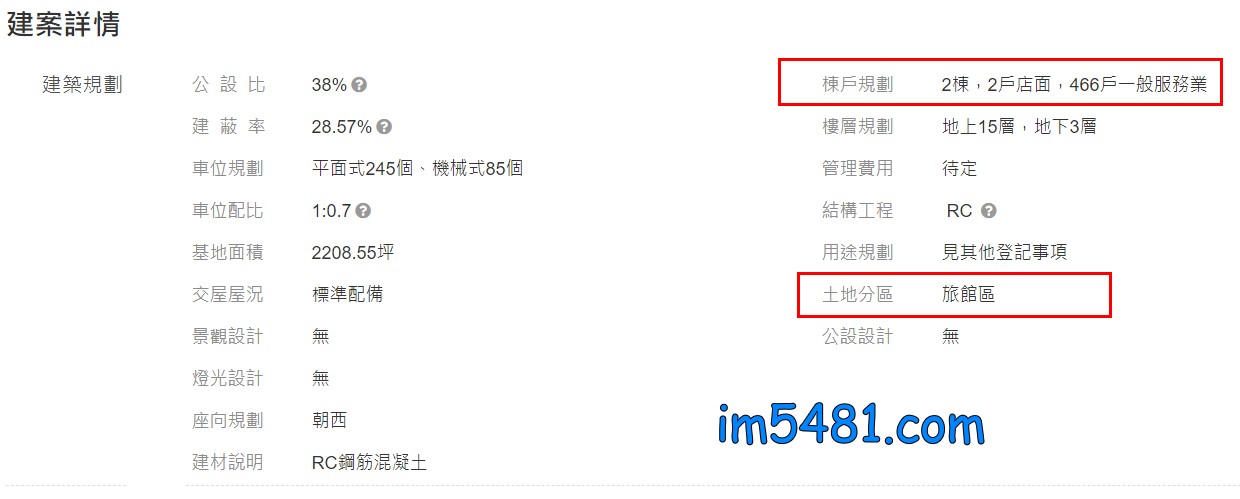 桃園龍潭區的某建案土地分區為旅館區