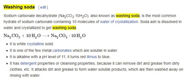 碳酸鈉英文wiki說明Washing soda( (Na2CO3·10H2O),)