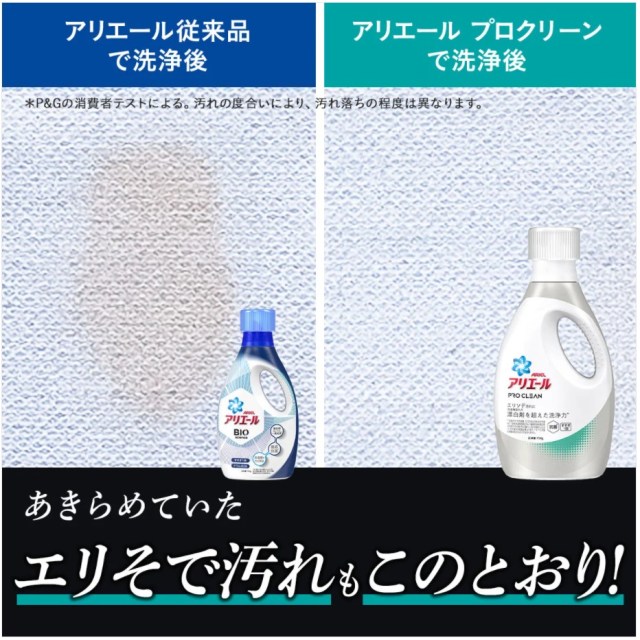 Ariel Pro CLEAN與BIO版的皮脂汙垢清除力比較