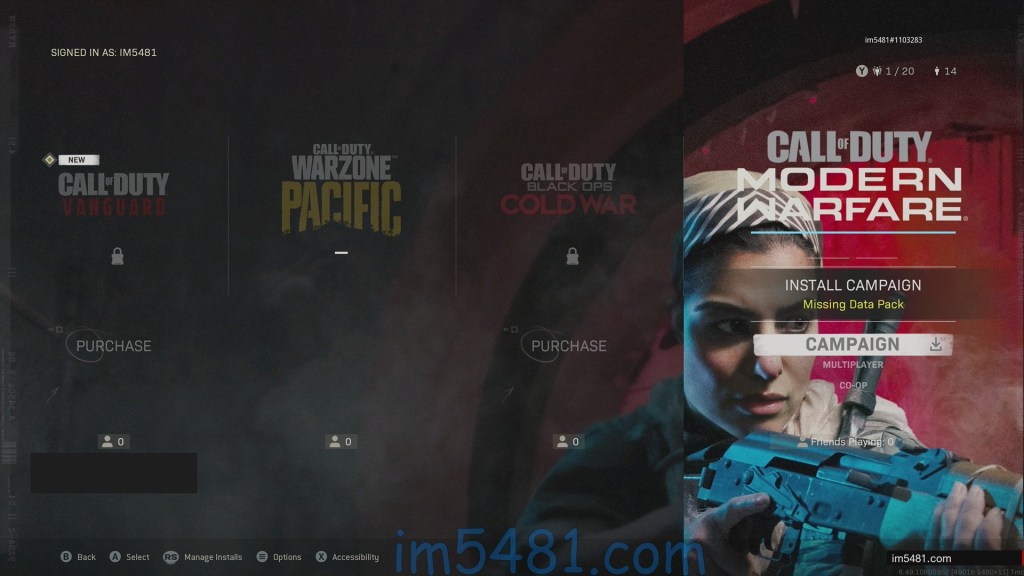 Call of Duty Modern Warfare Missing Data Pack(《決勝時刻 現代戰爭》－數位標準版遺失資料包無法執行)