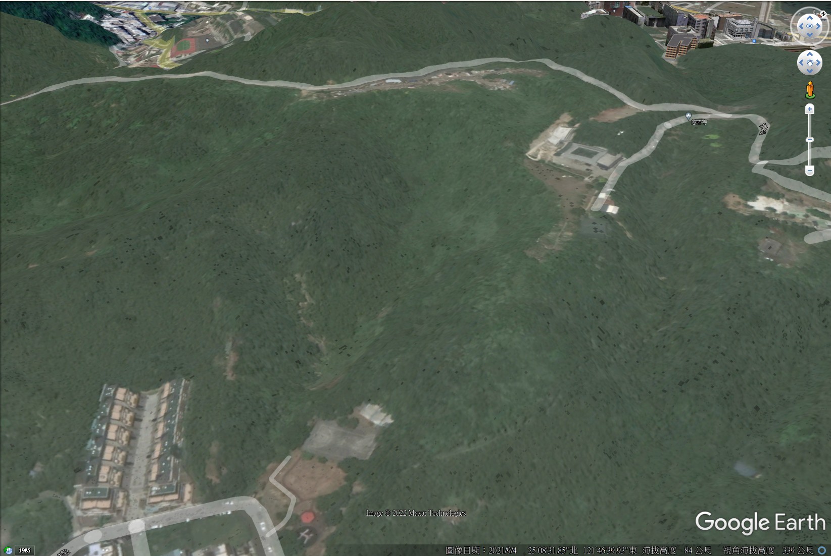 2022.02.23 槓子寮山走山區域2021/09/04的衛星圖像