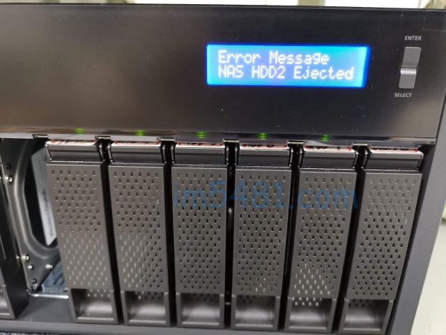 Error Message NAS HDDX Ejected